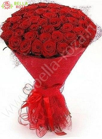 51 красная роза "Царский подарок" 70см