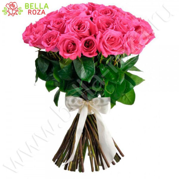 17 розовых роз 100 см