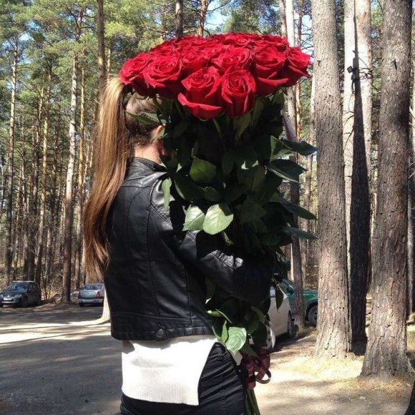 25 гигантских Красных роз 120 см