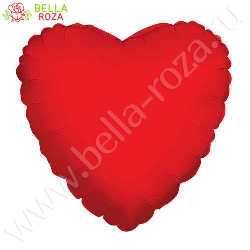 Хромированный красный шар "Сердце" с гелием (любое количество)