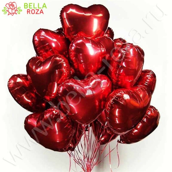 Хромированные красные шары "Сердце" 25 штук