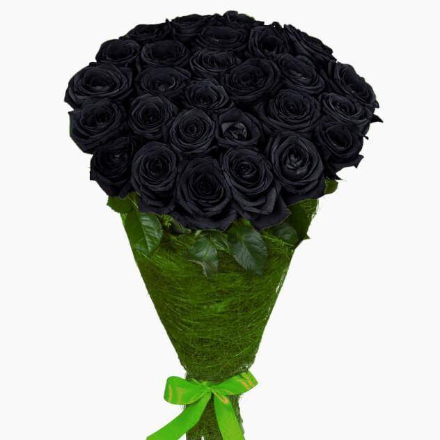 25 натуральных черных роз 70-90 см купить в Москве - цена 6 250 руб c  бесплатной доставкой ✿ Интернет-магазин Bella Roza