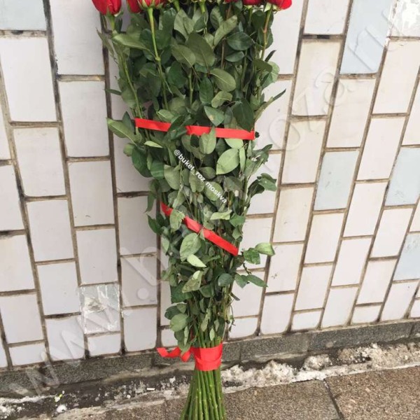 7 гигантских Красных роз 180 см