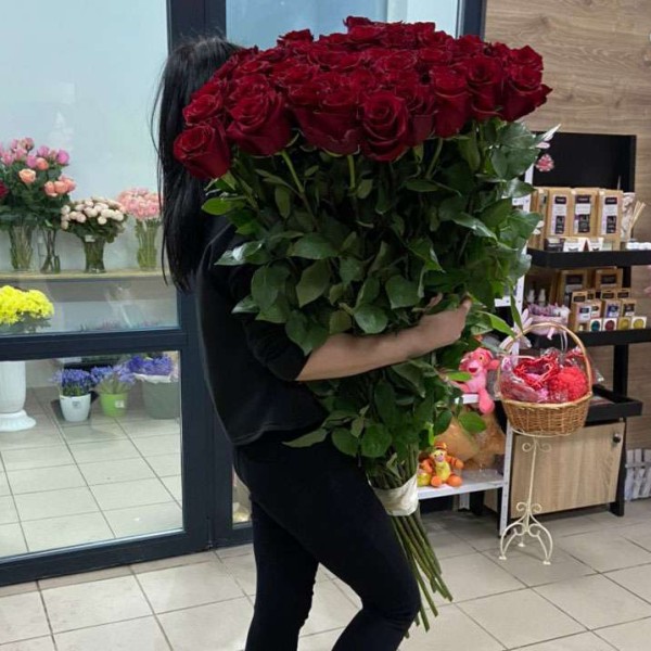 41 гигантская Красная роза 130 см