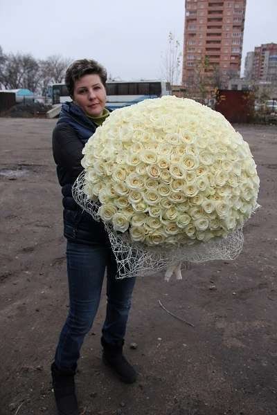 301 белая роза 70 см