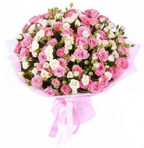 25 голландских кустовых роз в красивом букете