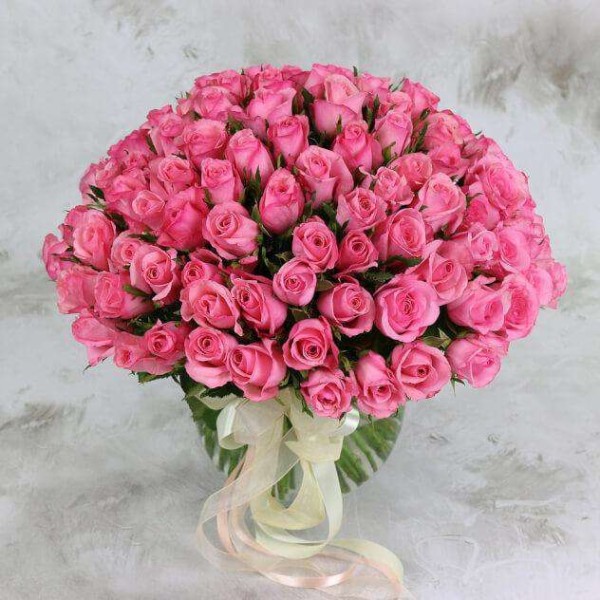 Букет из 101 розы 40-45 см «Богиня утренней зари»